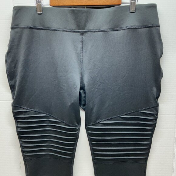 1X LEGGINGS SUSAN LUCCI MOTO LEGGINGS BLACK 38" WAIST - Picture 2 of 12